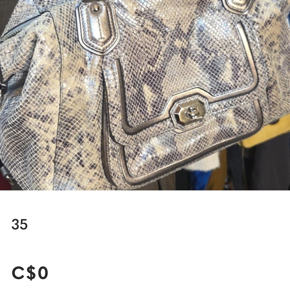 Elegant Snakeskin Patterned Handbag